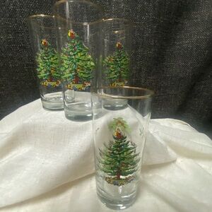 Spode Christmas Tree Tumbler Water Glasses